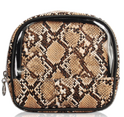 Gina 2 in 1 Cosmetic Bag - Brown Python